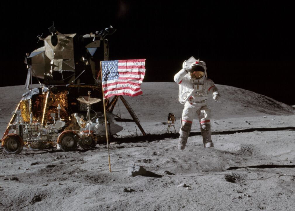 John Young on the moon